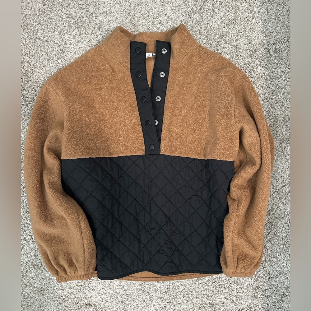 J Crew Factory Women’s quilted sherpa fleece pullover